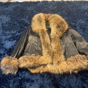 Fur leather coat for sale